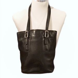 Euc Coach Legacy black leather tote purse bucket bag vintage c2w-9803